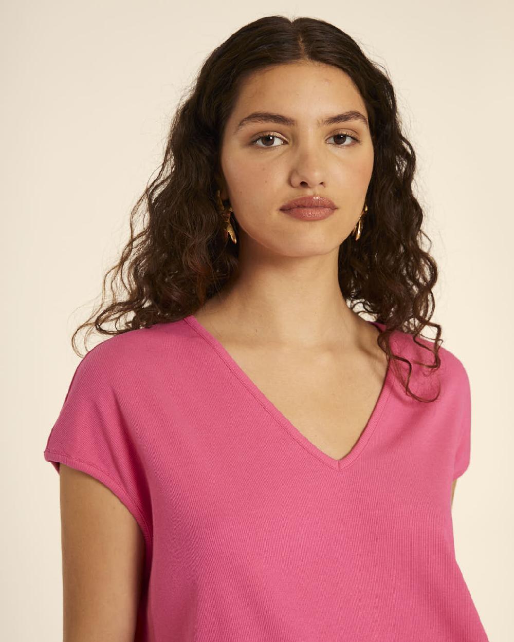 pepaloves CAMISETA AMPLIA CUELLO PICO PINK Grandes descuentos