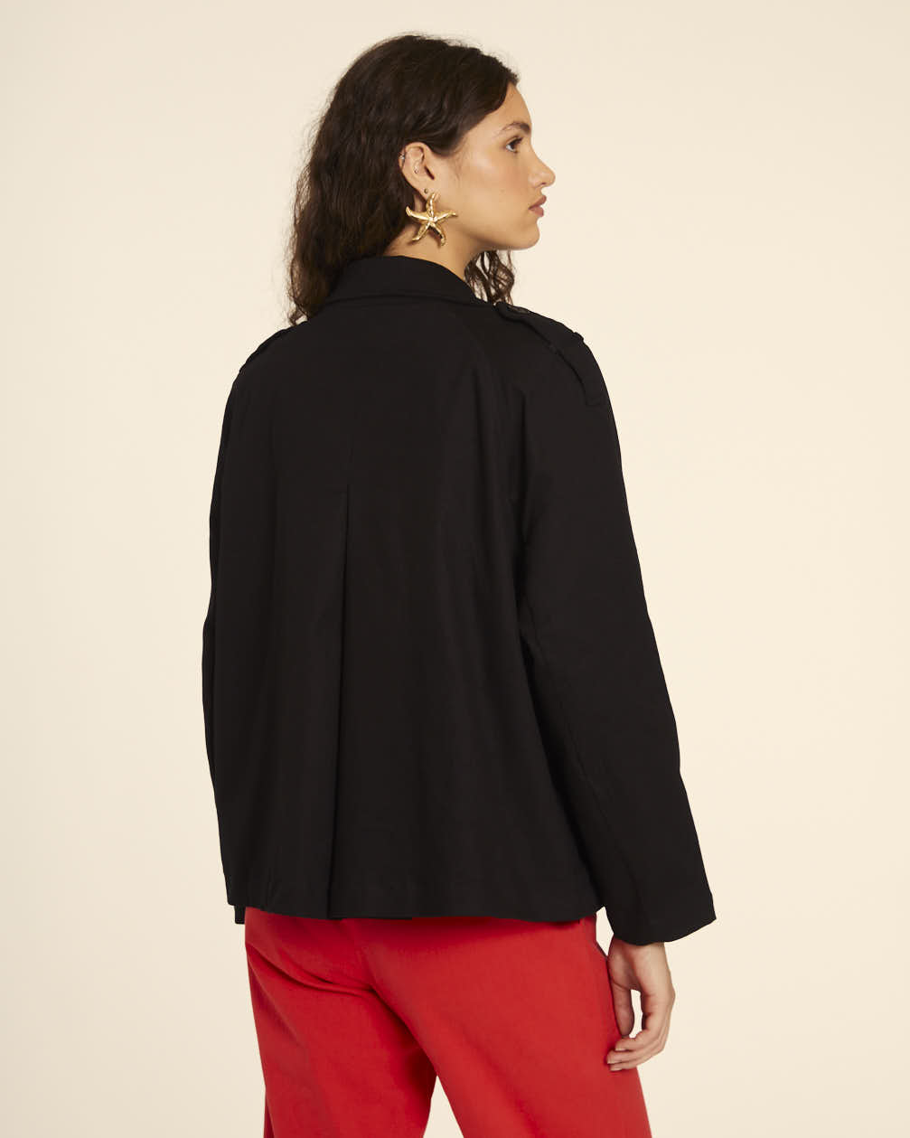 pepaloves TRENCH CORTO CANVAS NEGRO Descuentos del mes