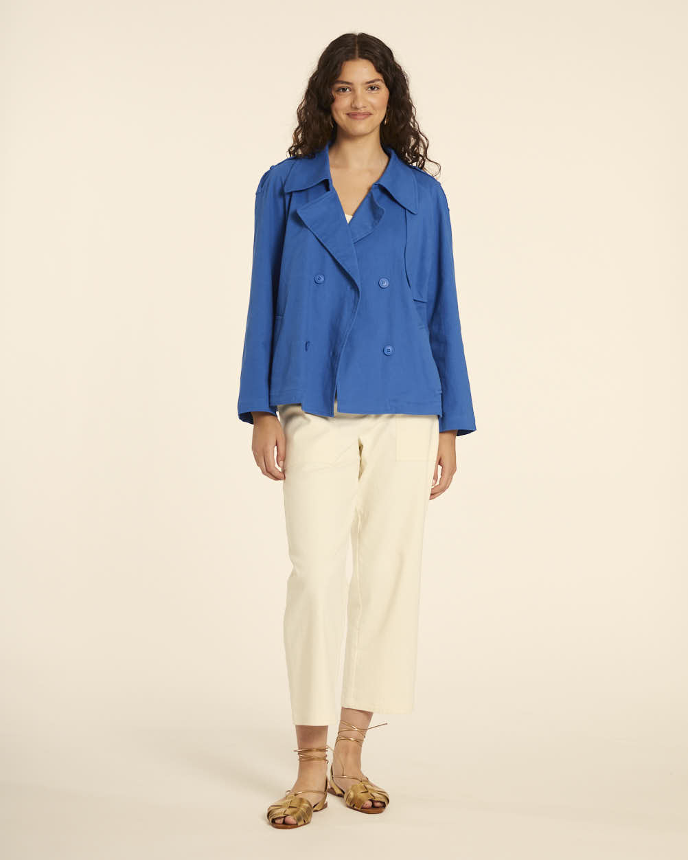 pepaloves TRENCH CORTO CANVAS AZUL Oferta exclusiva