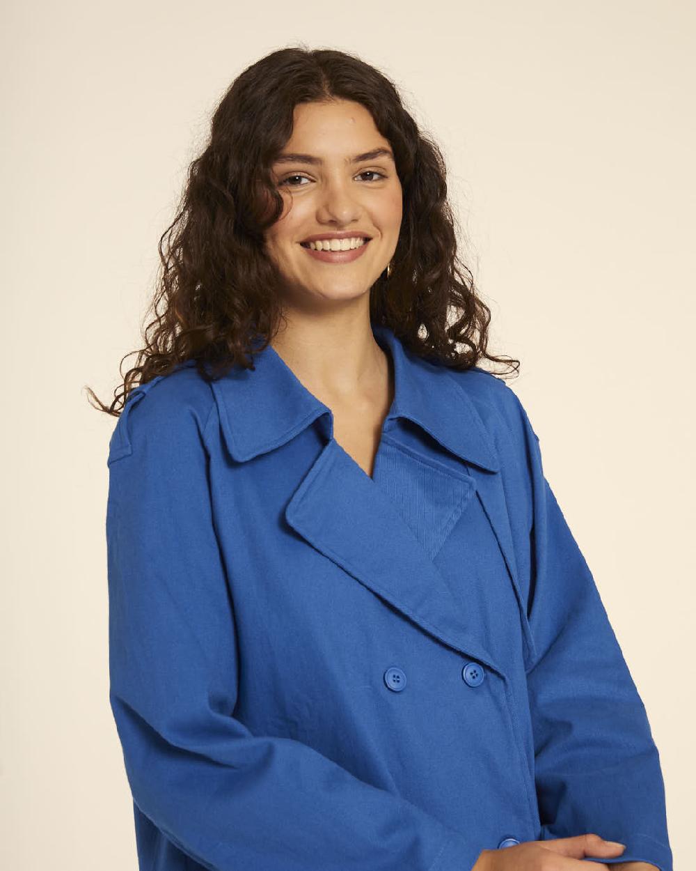 pepaloves TRENCH CORTO CANVAS AZUL Oferta exclusiva
