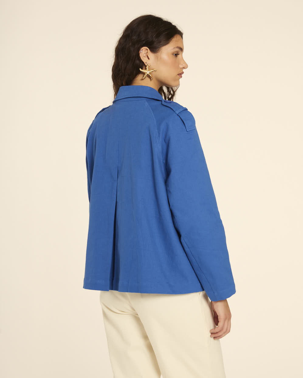 pepaloves TRENCH CORTO CANVAS AZUL Oferta exclusiva