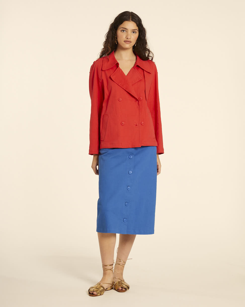 pepaloves TRENCH CORTO CANVAS ROJO Descuento por venta flash