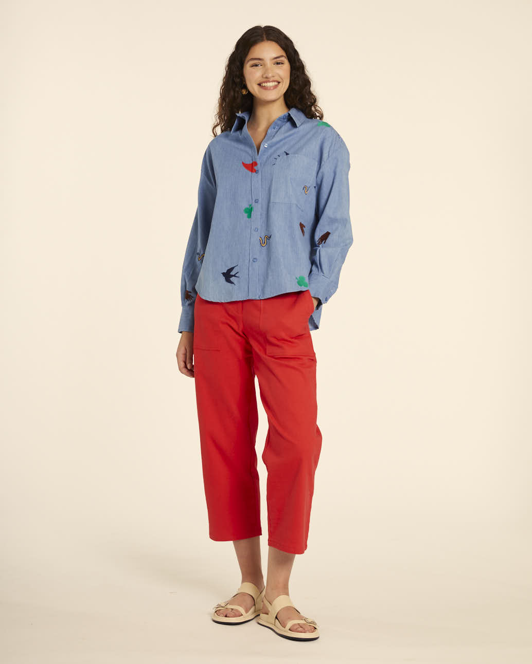 pepaloves CAMISA DENIM CON BORDADO Ofertas de temporada