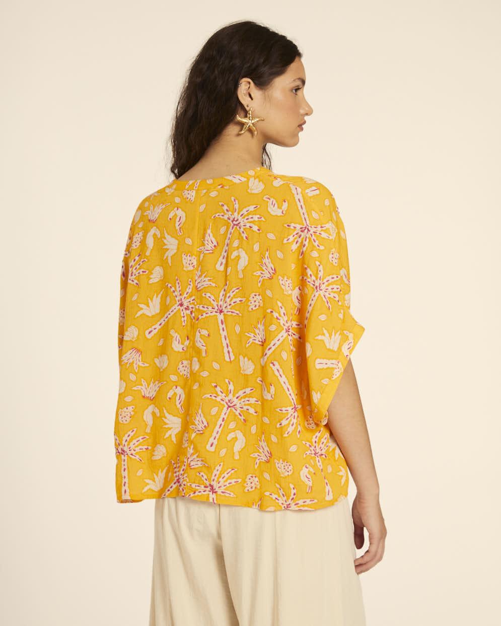 pepaloves CAMISA KIMONO CON BORDADO PALMERAS Grandes ahorros