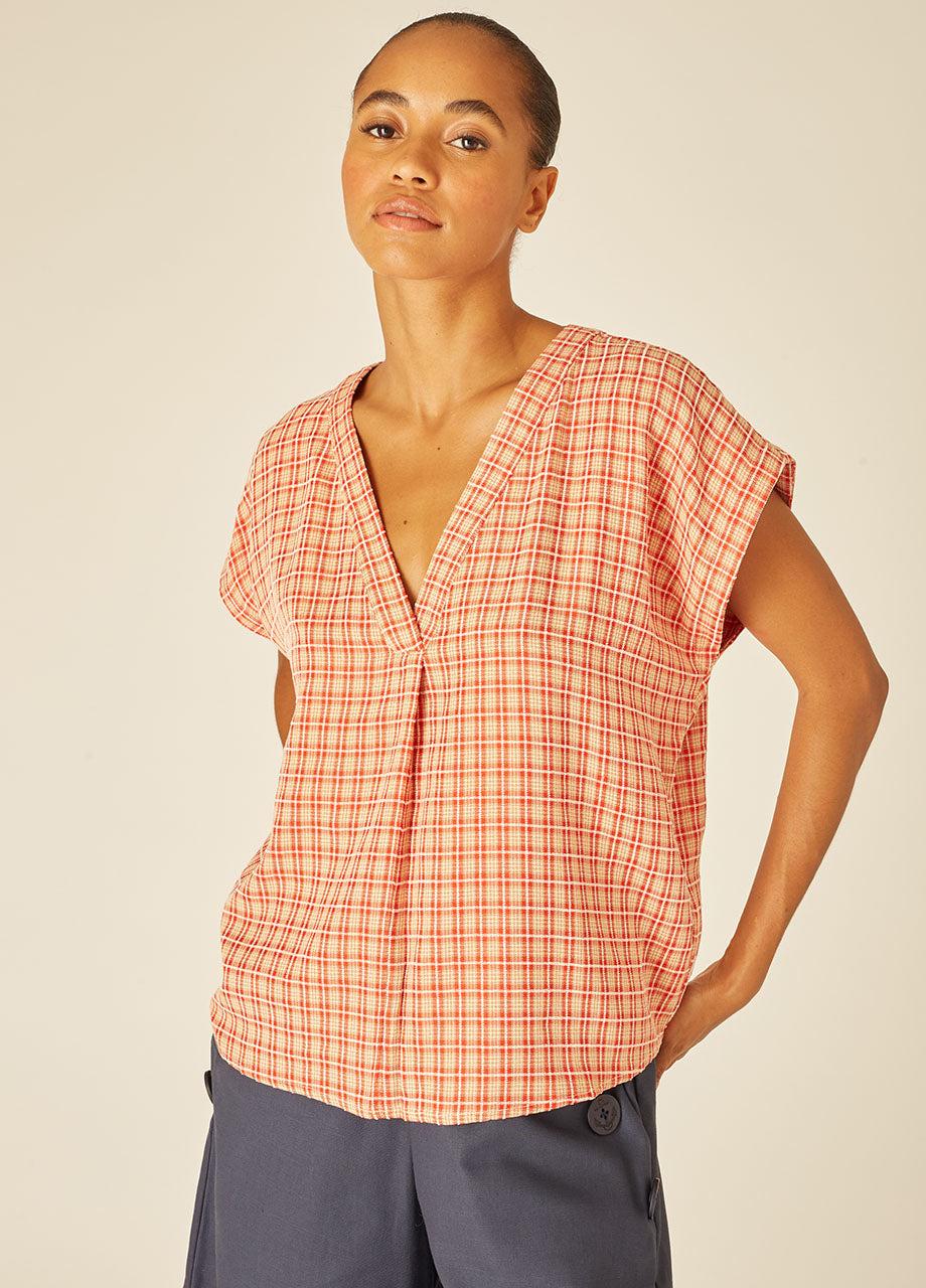 pepaloves SQUARES BLOUSE RED Gran oferta