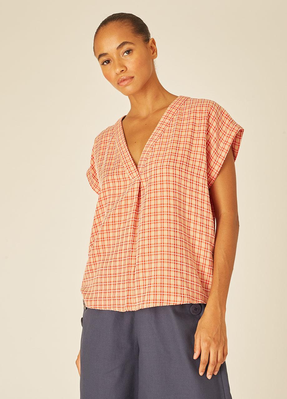 pepaloves SQUARES BLOUSE RED Gran oferta