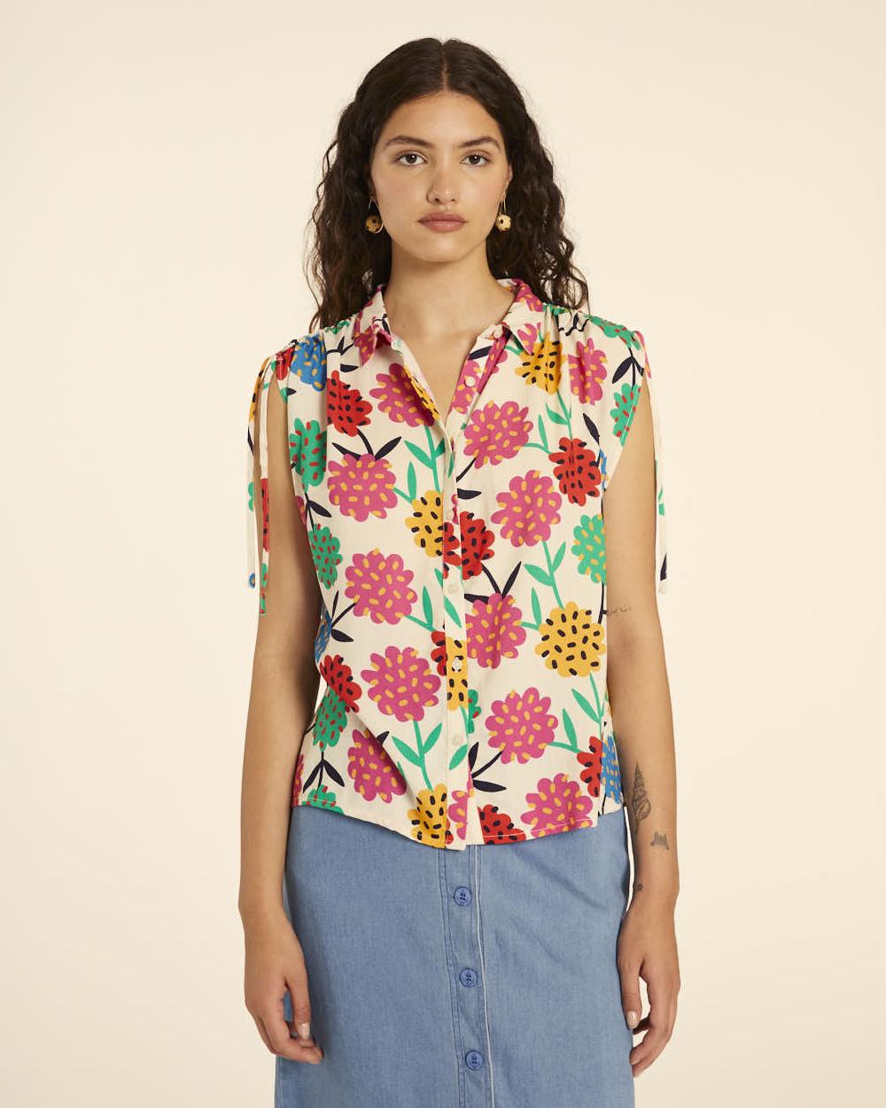 pepaloves CAMISA FRUNCIDA FLORES Tienda