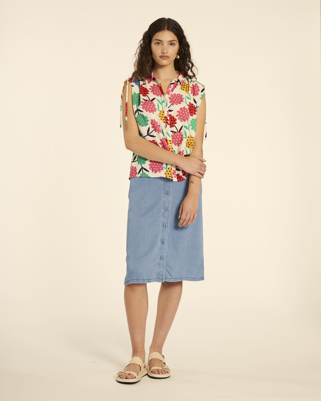 pepaloves CAMISA FRUNCIDA FLORES Tienda