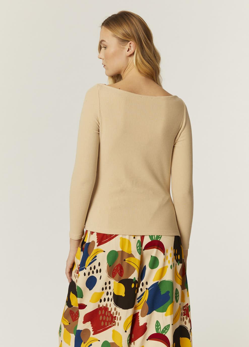 pepaloves TOP CANALE CUELLO BARCA BEIGE Último día