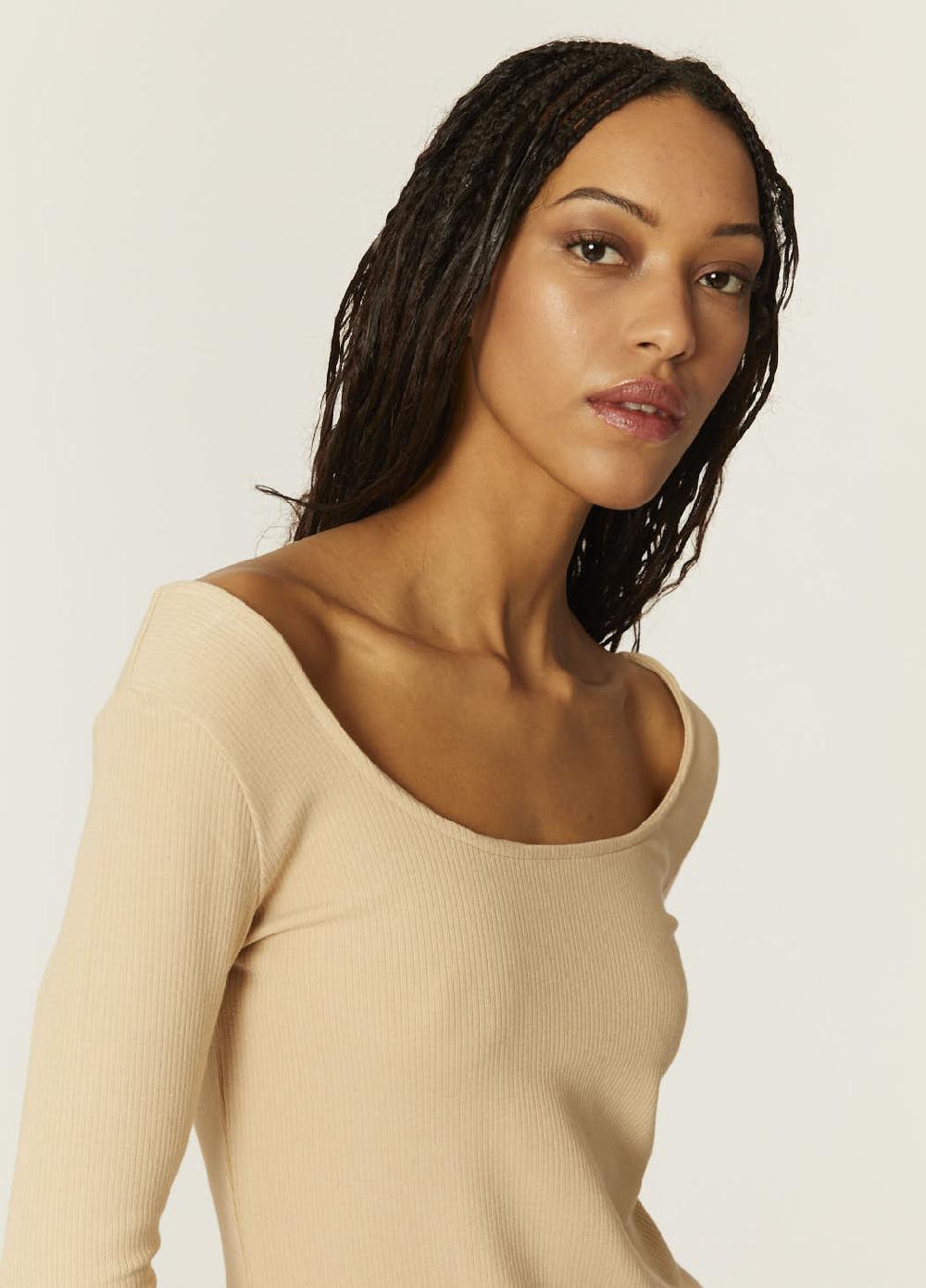 pepaloves TOP CANALE CUELLO U BEIGE Oferta especial de fábrica