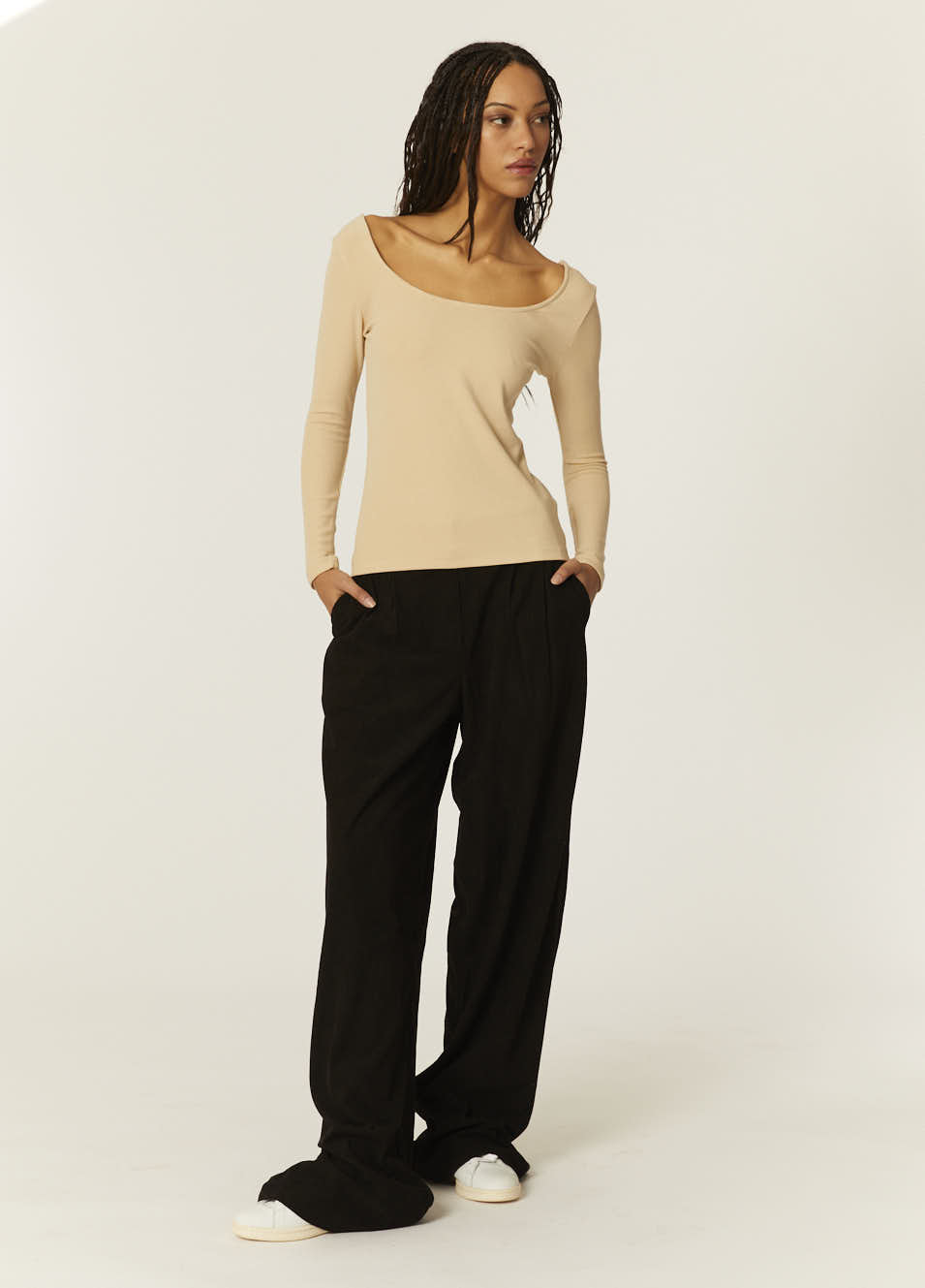 pepaloves TOP CANALE CUELLO U BEIGE Oferta especial de fábrica
