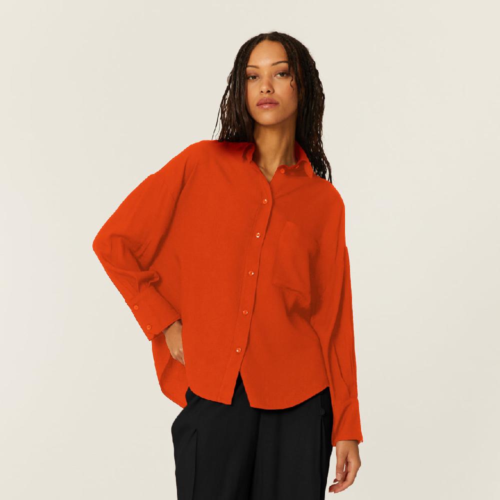 pepaloves CAMISA OVERSIZE ECOVERO ROJA Ahorra y exporta