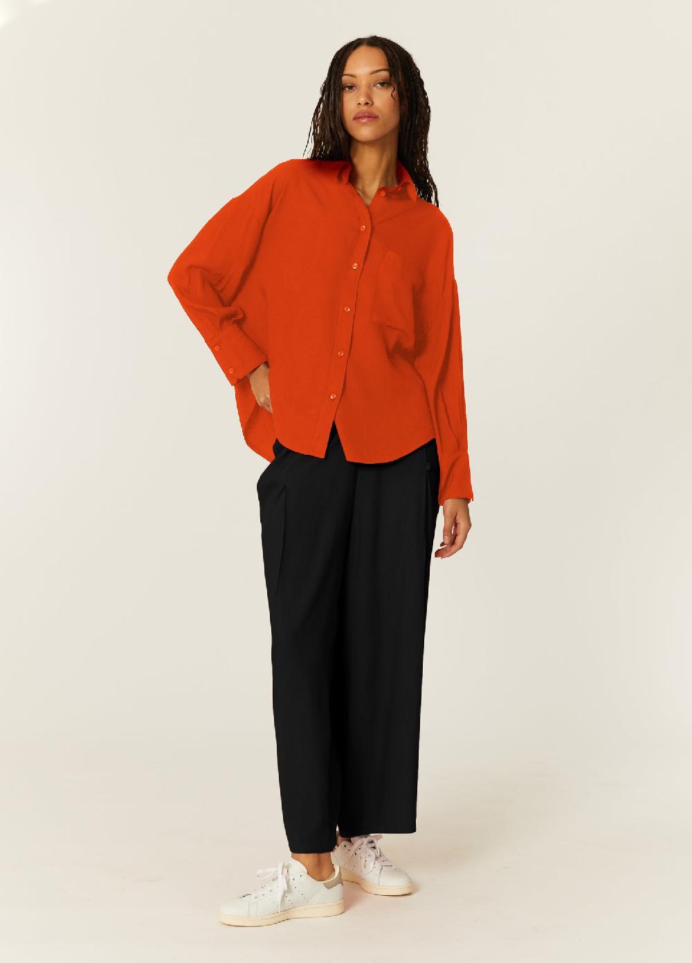 pepaloves CAMISA OVERSIZE ECOVERO ROJA Ahorra y exporta