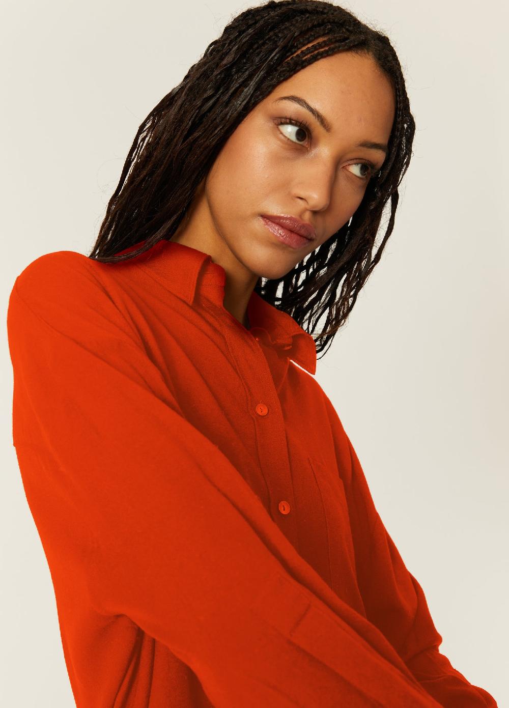 pepaloves CAMISA OVERSIZE ECOVERO ROJA Ahorra y exporta