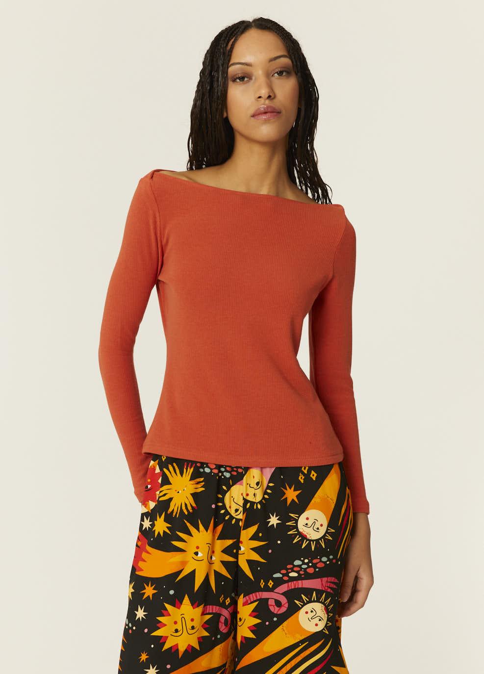 pepaloves TOP CANALE CUELLO BARCA NARANJA Ofertas especiales