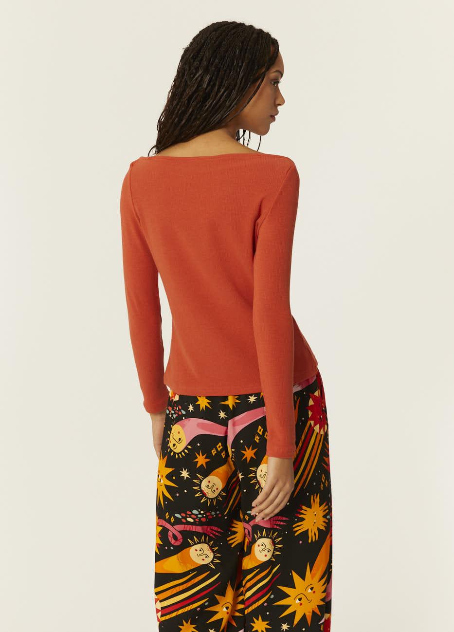 pepaloves TOP CANALE CUELLO BARCA NARANJA Ofertas especiales