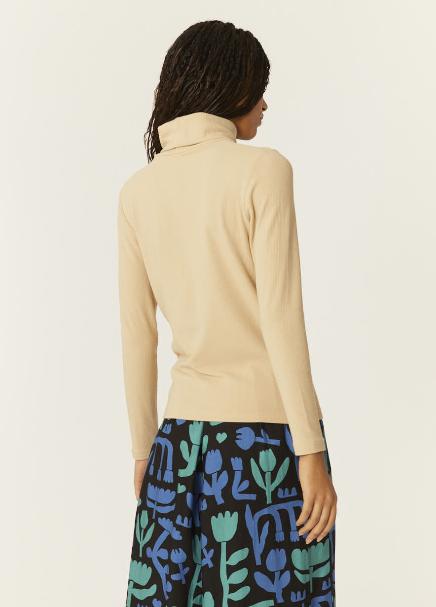 pepaloves TOP CANALE CUELLO ALTO BEIGE Outlet online