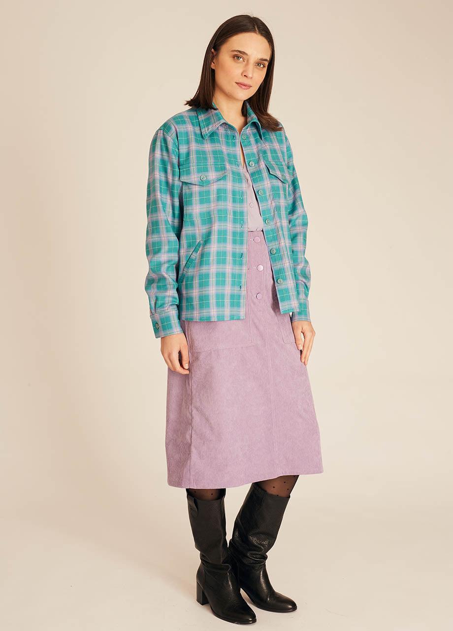 pepaloves SQUARES OVERSHIRT TURQUOISE Tienda