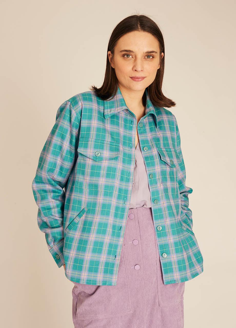 pepaloves SQUARES OVERSHIRT TURQUOISE Tienda