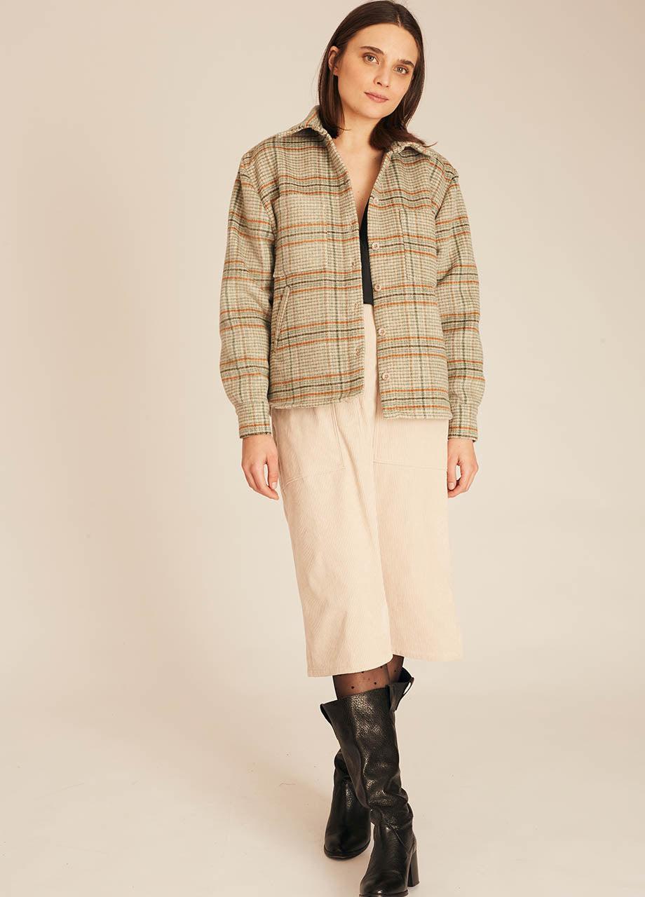 pepaloves WINTER SQUARES OVERSHIRT GREEN Liquidación