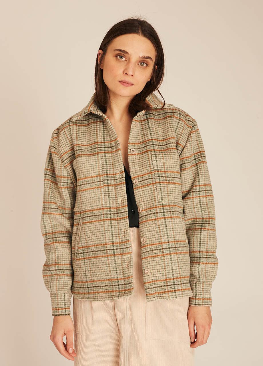 pepaloves WINTER SQUARES OVERSHIRT GREEN Liquidación