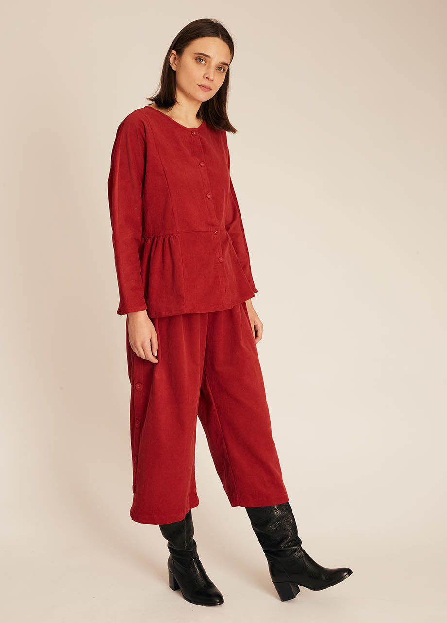 pepaloves THIN CORDUROY SHIRT RED Rebajas online