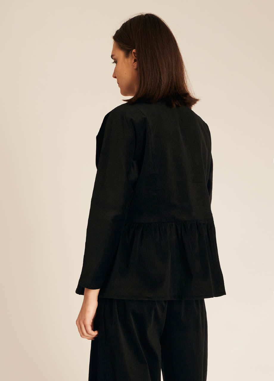 pepaloves THIN CORDUROY SHIRT BLACK Rebajas top