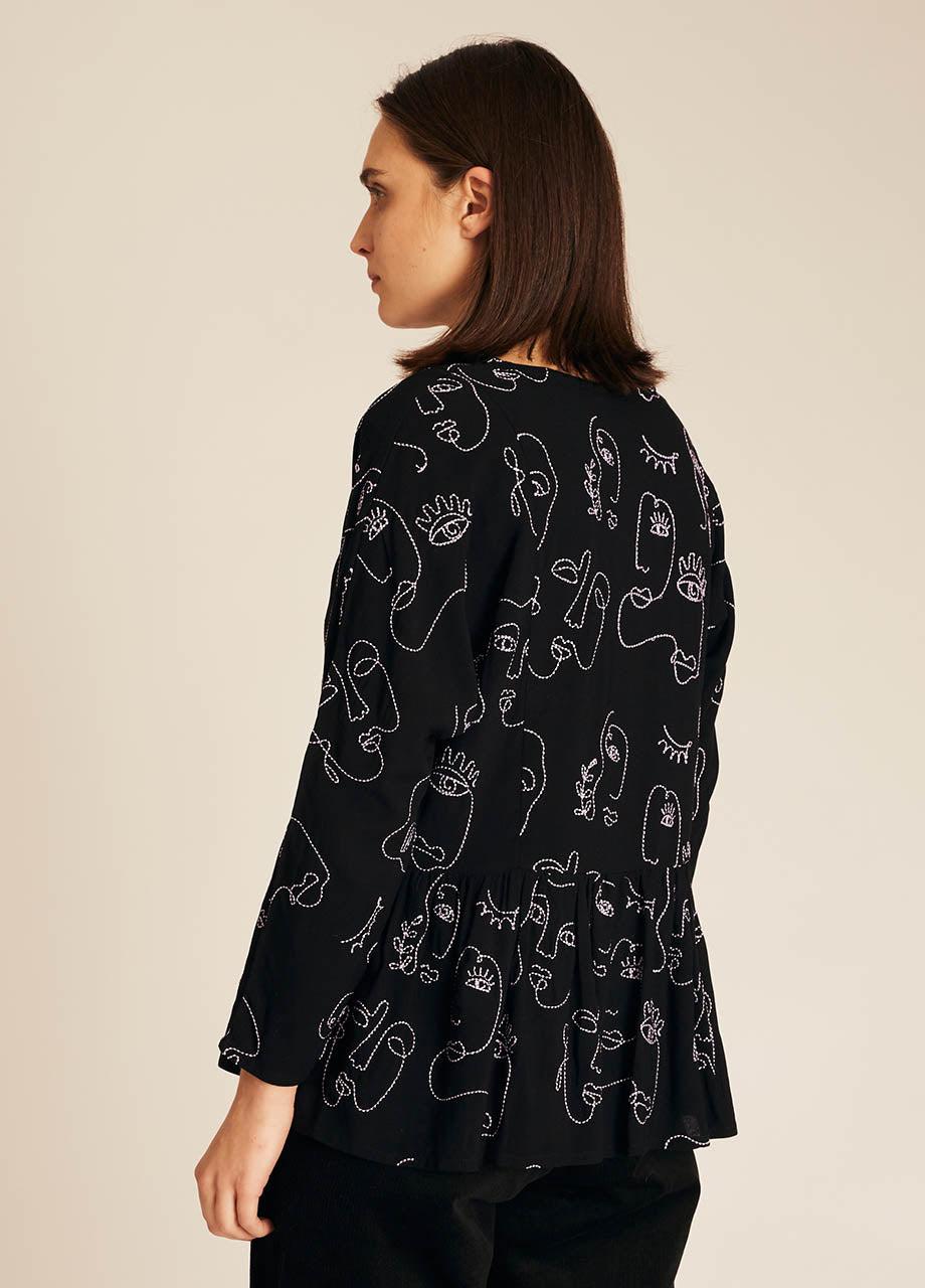 pepaloves FACES EMBROIDERY SHIRT Envío gratis