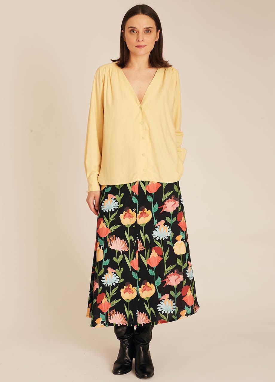 pepaloves VNECK SILKY SHIRT YELLOW Envío gratis