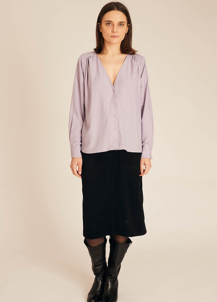 pepaloves VNECK SILKY SHIRT LILAC Últimos 3 días