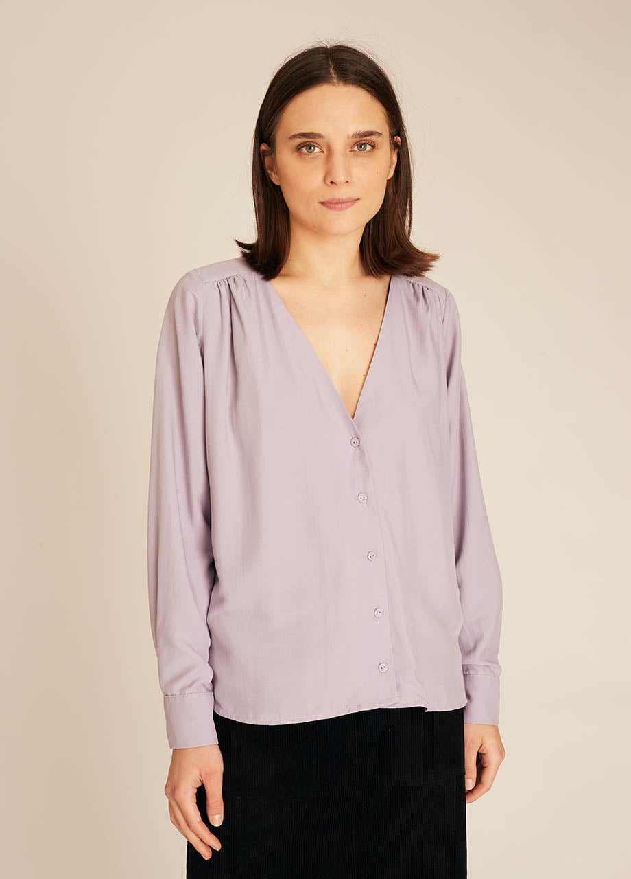 pepaloves VNECK SILKY SHIRT LILAC Últimos 3 días