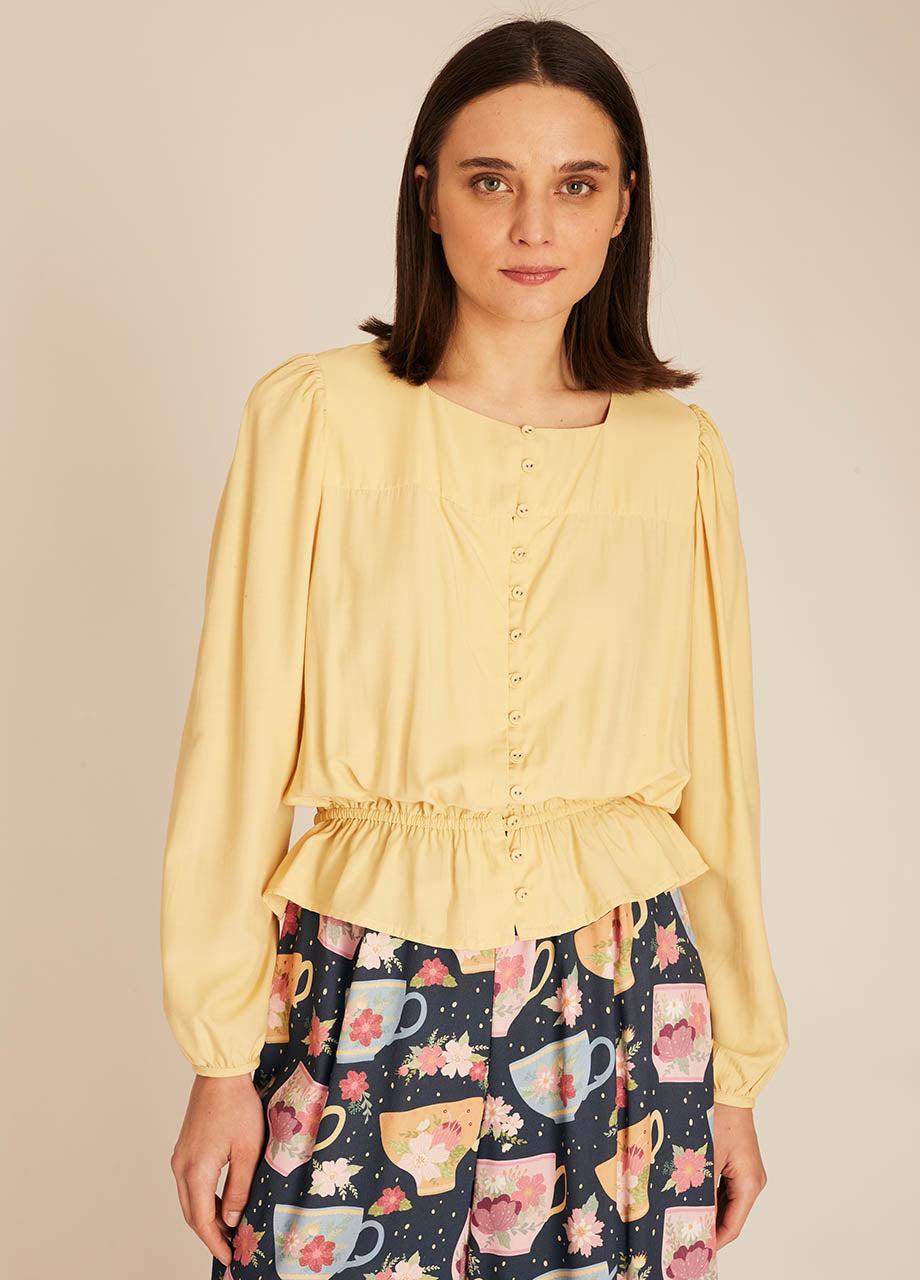 pepaloves FRIL SILKY SHIRT YELLOW ÚLTIMAS EDICIONES