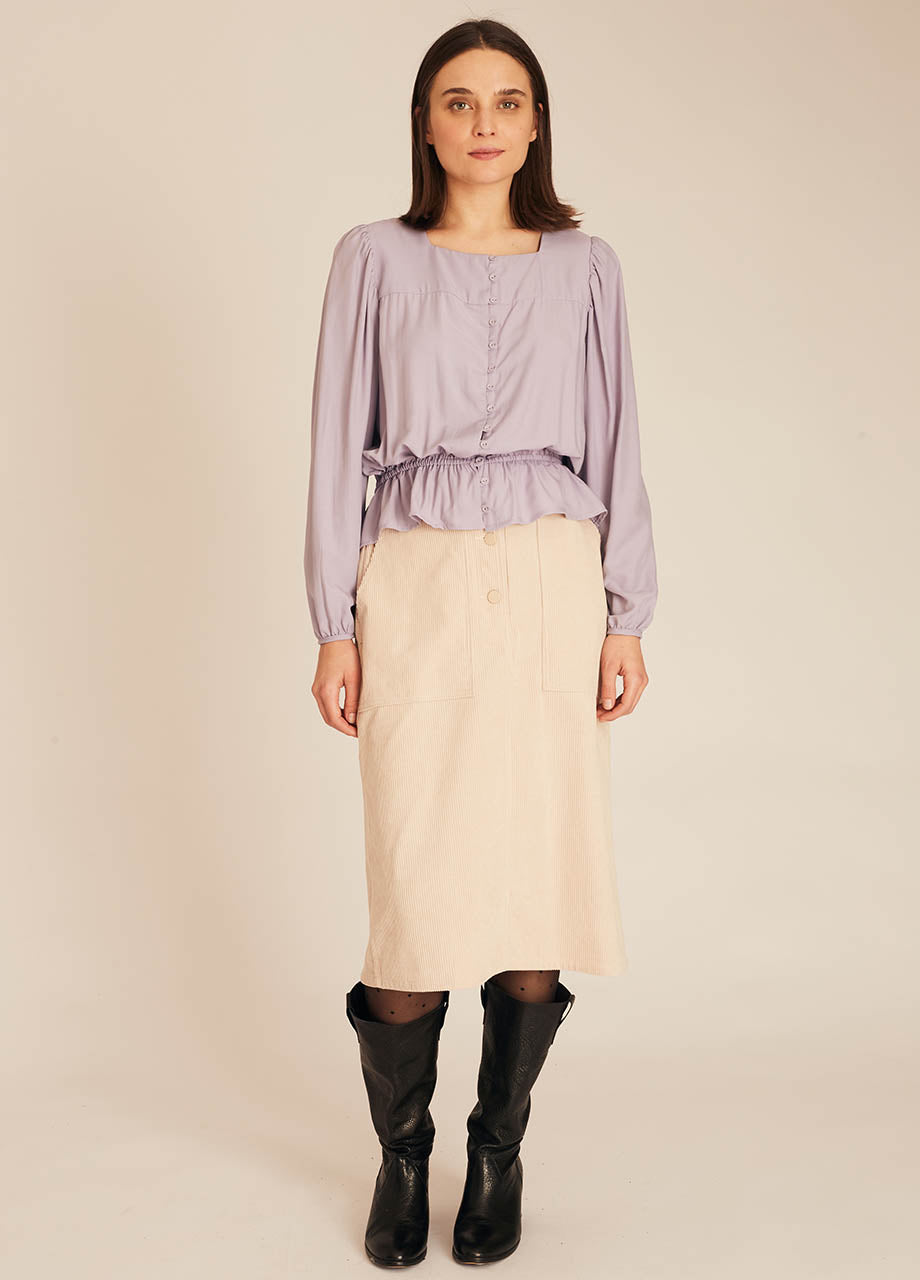 pepaloves FRILL SILKY SHIRT LILAC Últimos 2 días