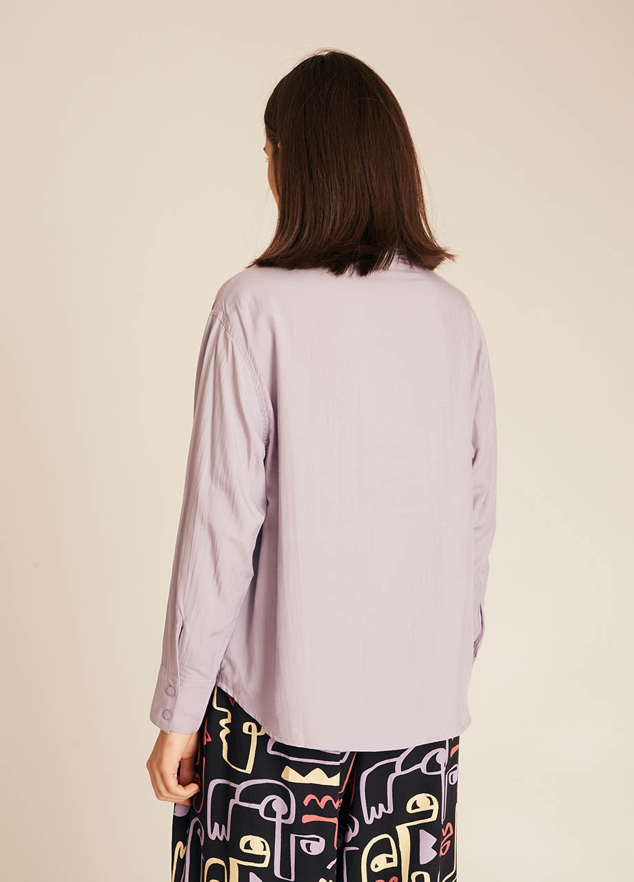 pepaloves POCKETS SILKY SHIRT LILAC Solo hoy