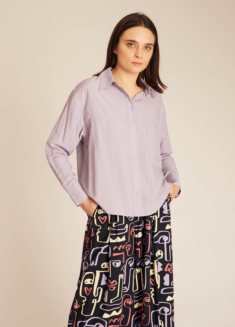 pepaloves POCKETS SILKY SHIRT LILAC Solo hoy