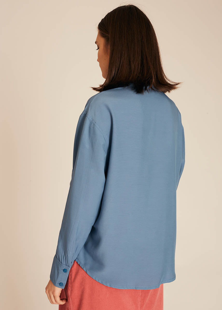 pepaloves POCKETS SILKY SHIRT BLUE Oferta especial de fábrica