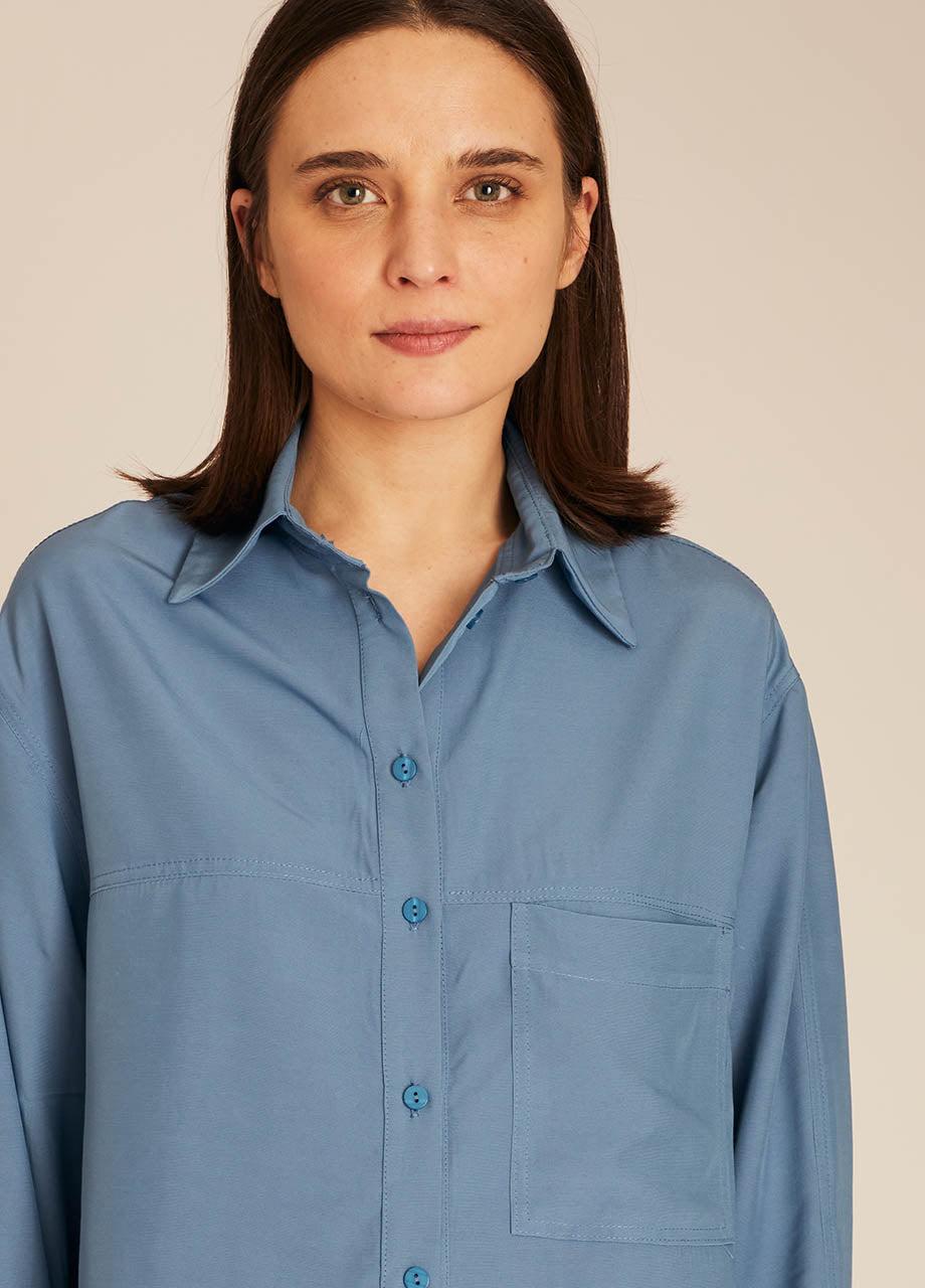 pepaloves POCKETS SILKY SHIRT BLUE Oferta especial de fábrica