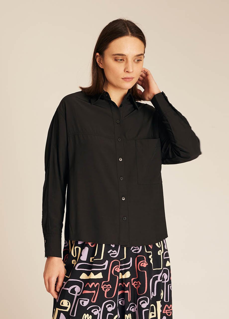 pepaloves POCKETS SILKY SHIRT BLACK Promoción trimestral
