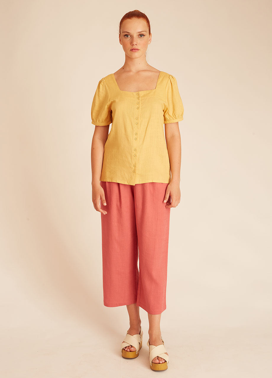 pepaloves LINEN BLOUSE YELLOW Liquidación
