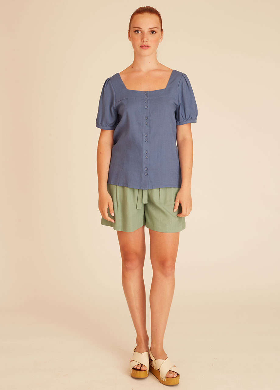 pepaloves LINEN BLOUSE BLUE Envío internacional gratuito