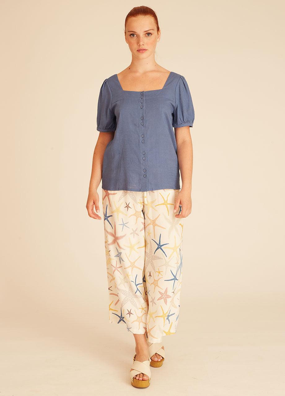 pepaloves LINEN BLOUSE BLUE Envío internacional gratuito