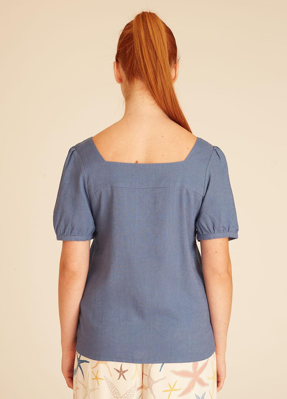 pepaloves LINEN BLOUSE BLUE Envío internacional gratuito