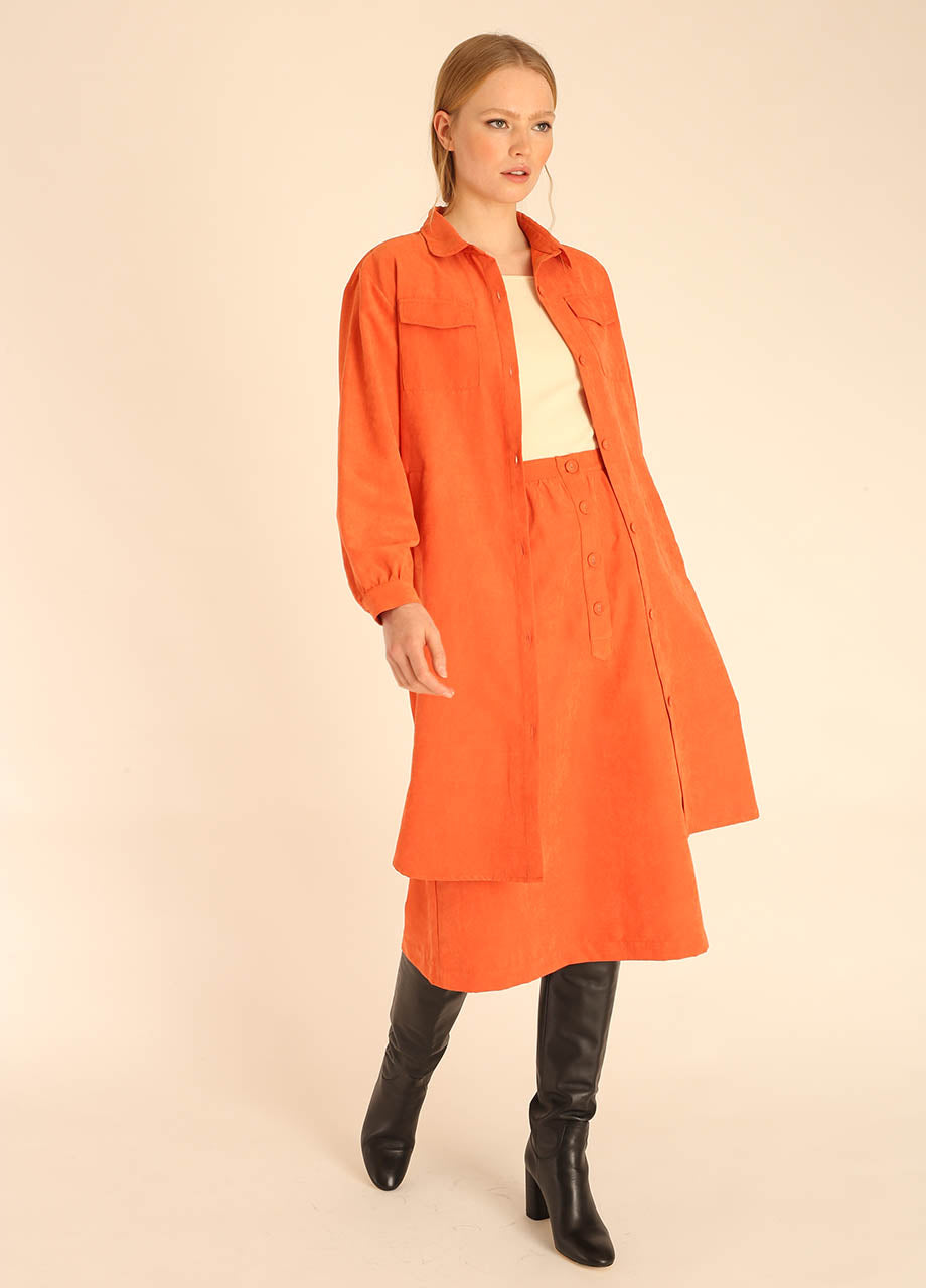 pepaloves LONG OVERSHIRT PEACH Rebajas de fin de temporada