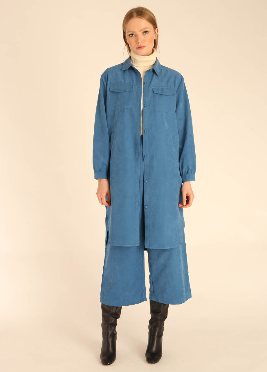 pepaloves LONG OVERSHIRT BLUE Precio ultrabajo