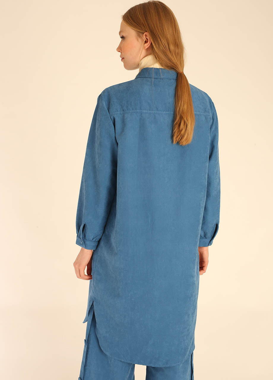 pepaloves LONG OVERSHIRT BLUE Precio ultrabajo