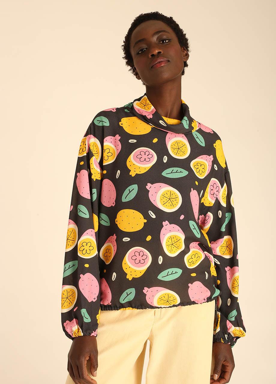 pepaloves LEMONS POLO NECK BLOUSE Outlet online