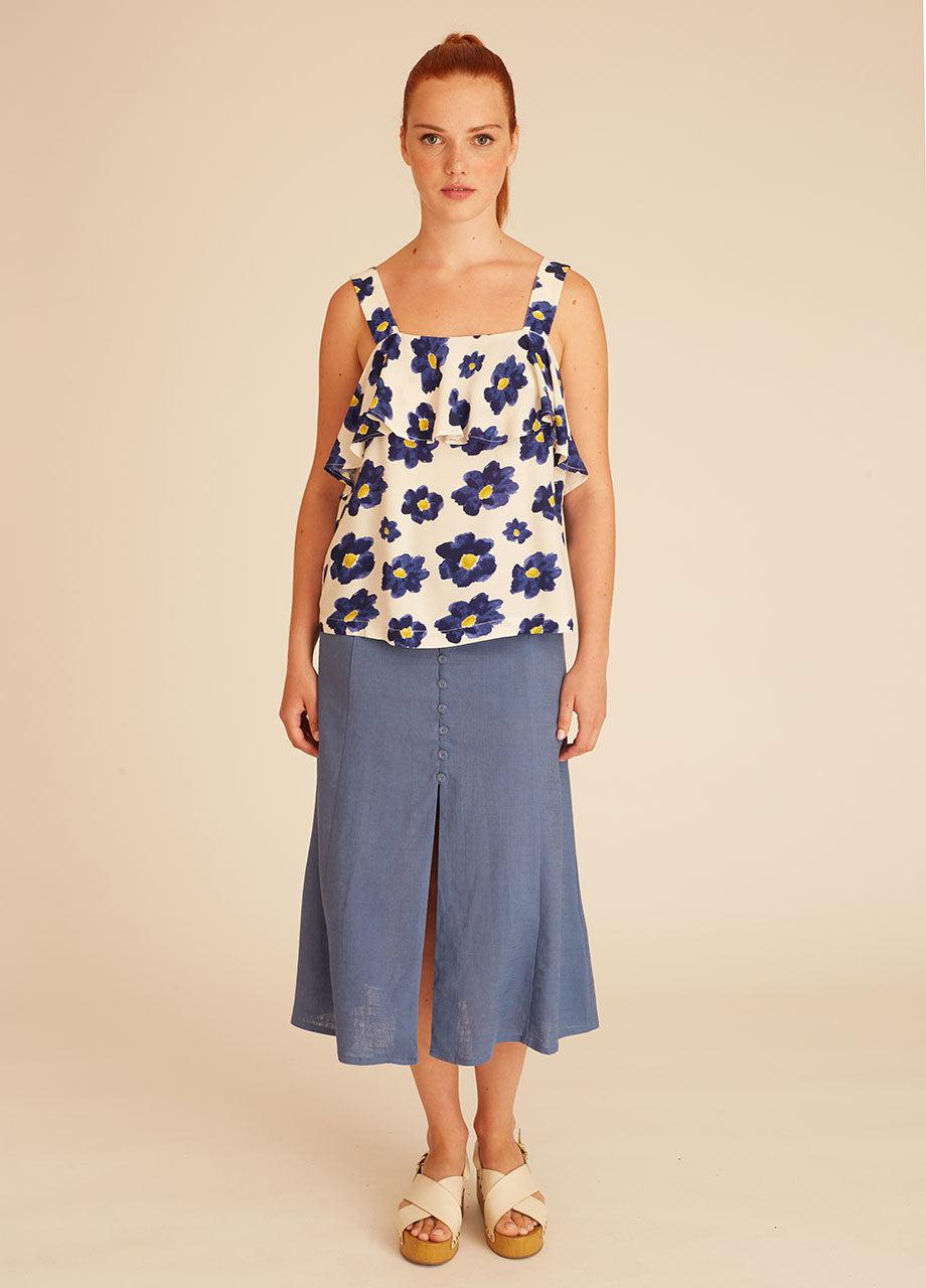 pepaloves BLUE FLOWERS TOP Rebajas de fábrica
