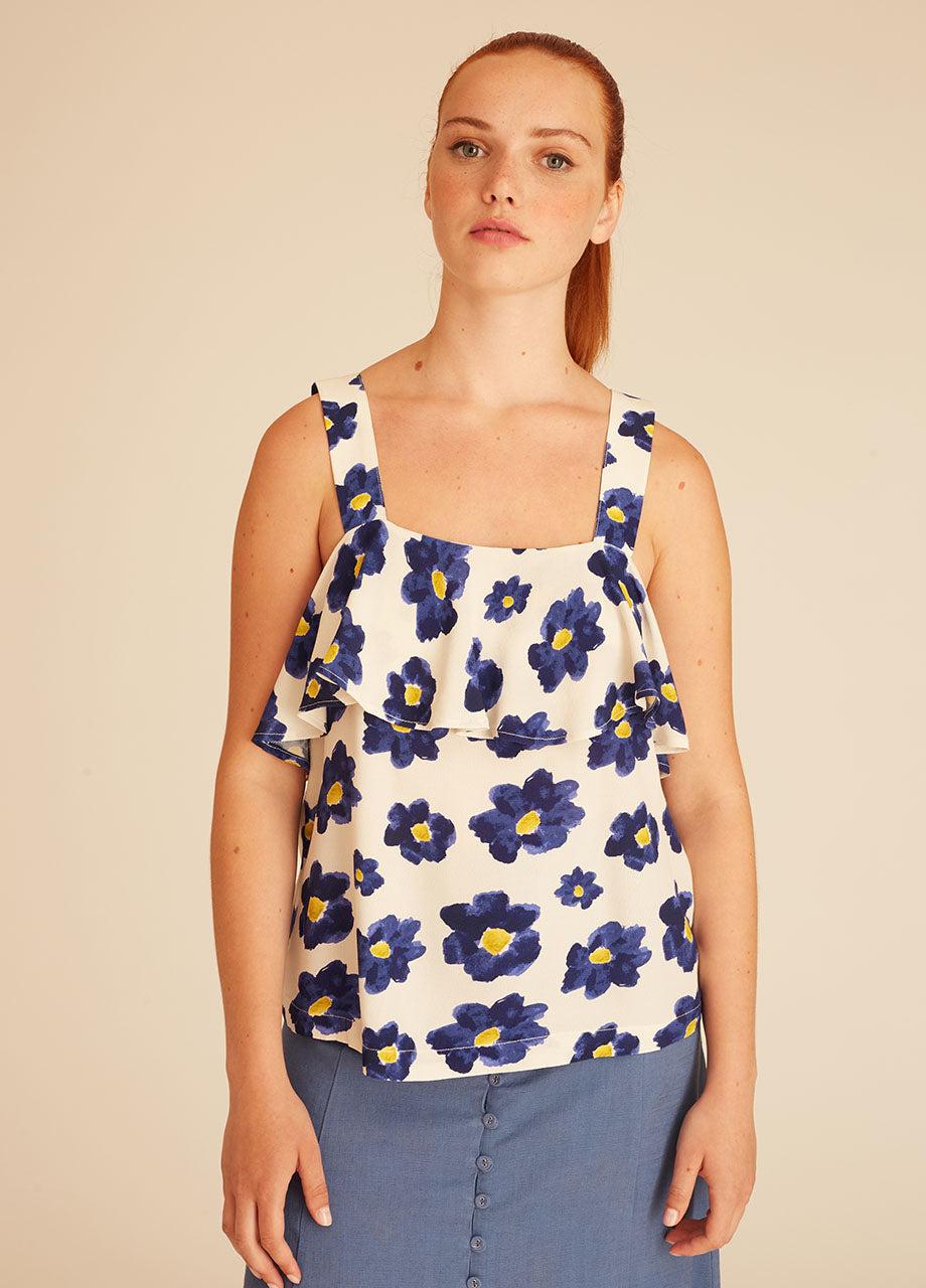 pepaloves BLUE FLOWERS TOP Rebajas de fábrica