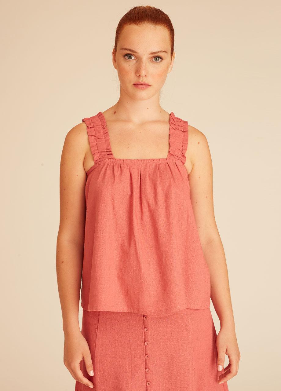pepaloves LINEN TOP PINK Tienda