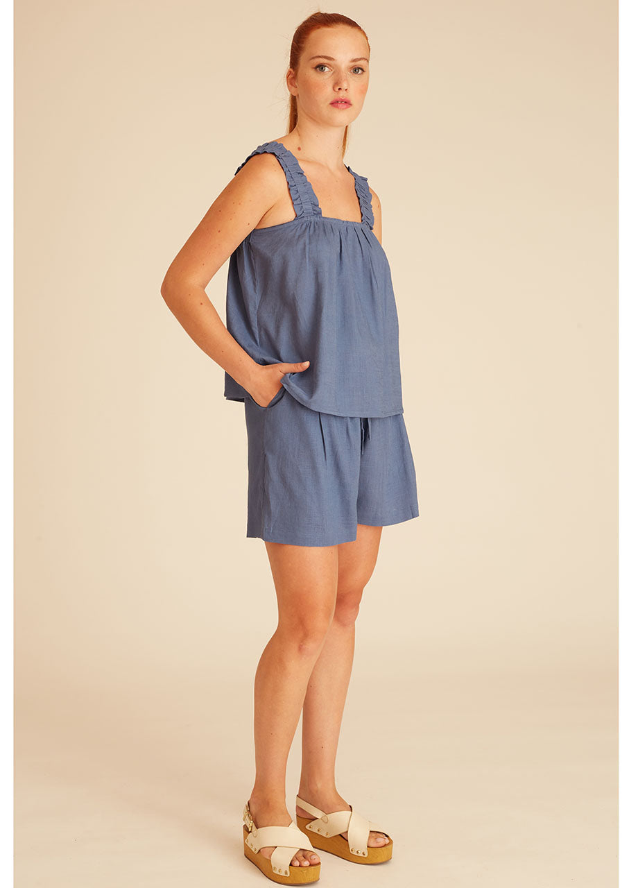 pepaloves LINEN TOP BLUE Tienda
